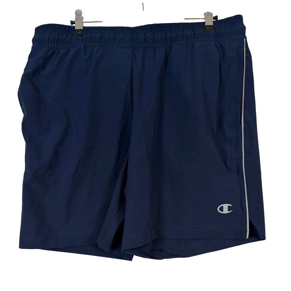 NWT Champion Mens Athletic Short Navy Blue Mesh Back Gym Training •L• Athleisure